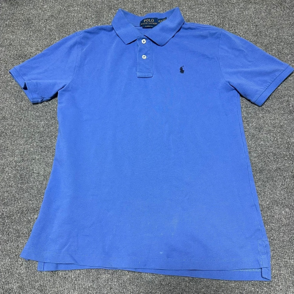 Polo Ralph Lauren Boys Blue Short Sleeve Classic Fit Polo Shirt Size L 14-16
